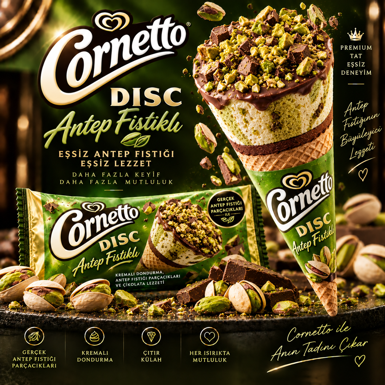 cornetto disco antep fıstıklı