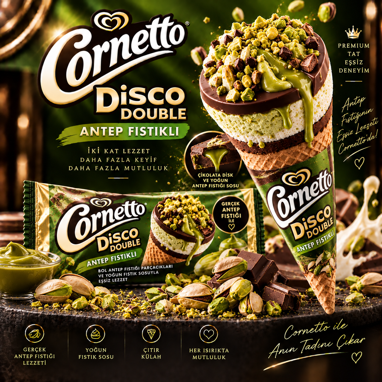 cornetto disco double antep fıstıklı