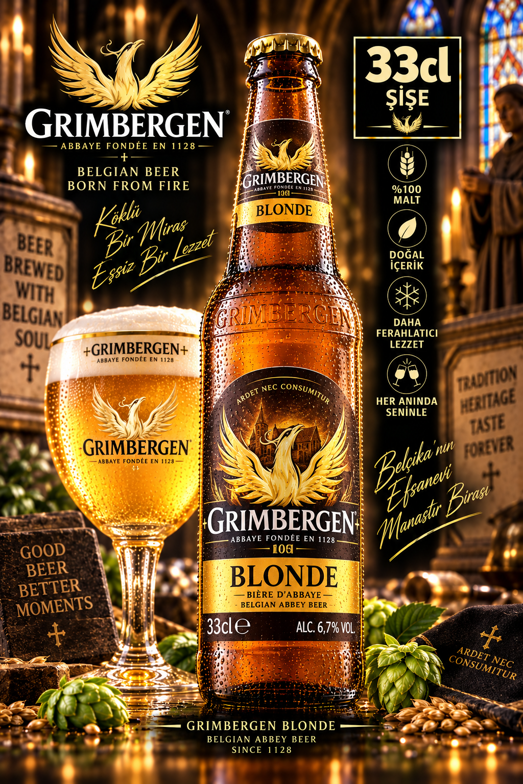 Grimbergen Blonde 33 cl şişe