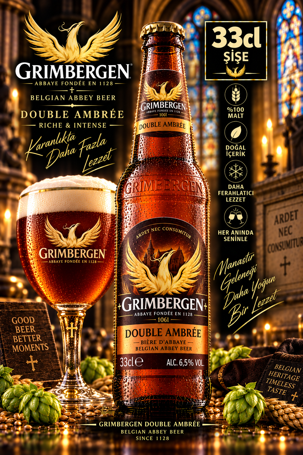 Grimbergen Double Ambrée 33 cl şişe
