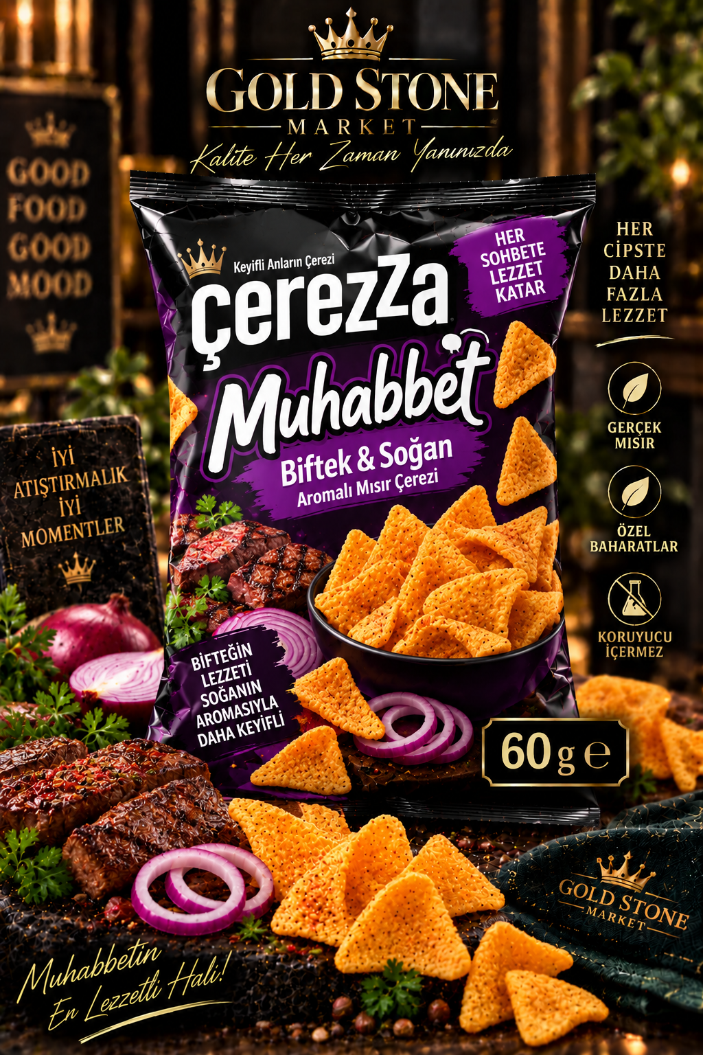 Çerezza Muhabbet Biftek & Soğan 60 g
