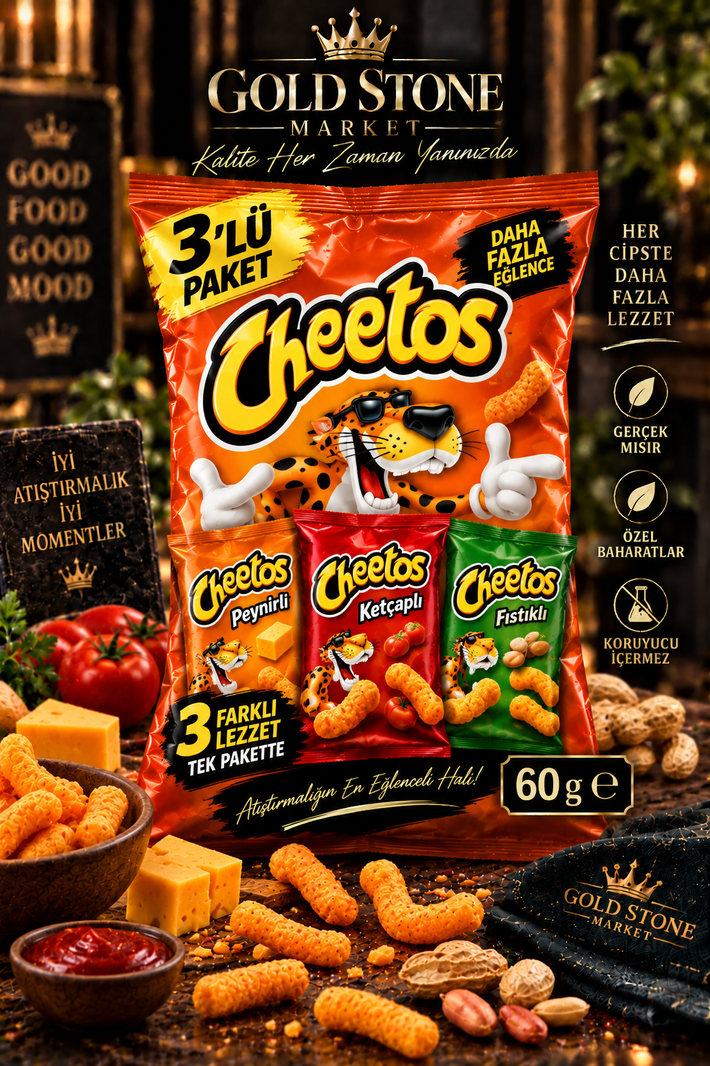 Cheetos 3’lü 60 g