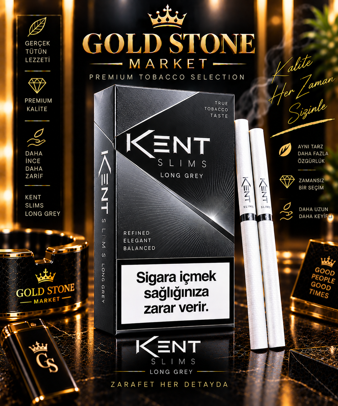Kent Slims Long Grey