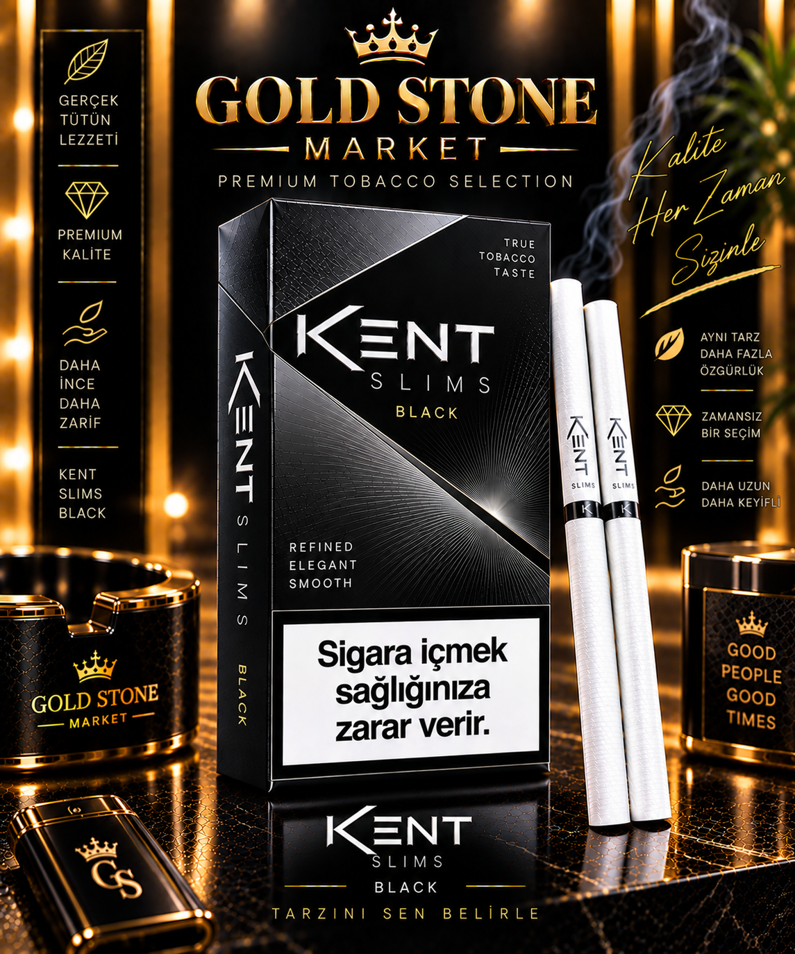 Kent Slims Black