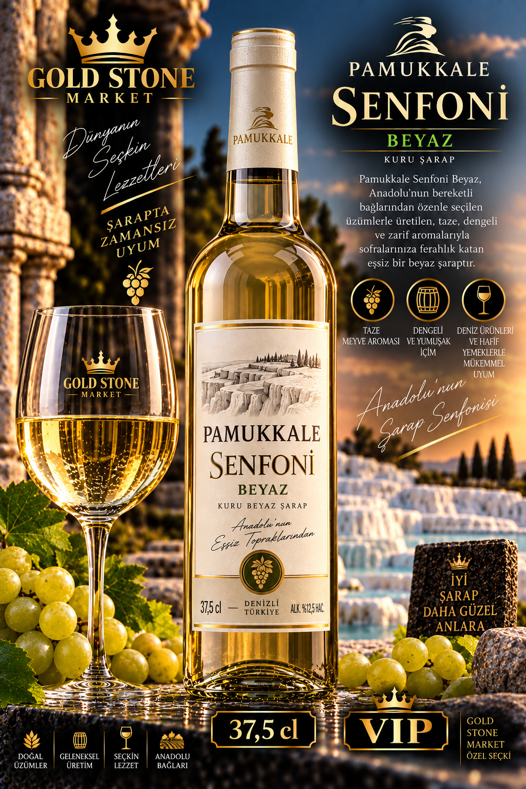 Pamukkale Senfoni 37,5 cl Beyaz